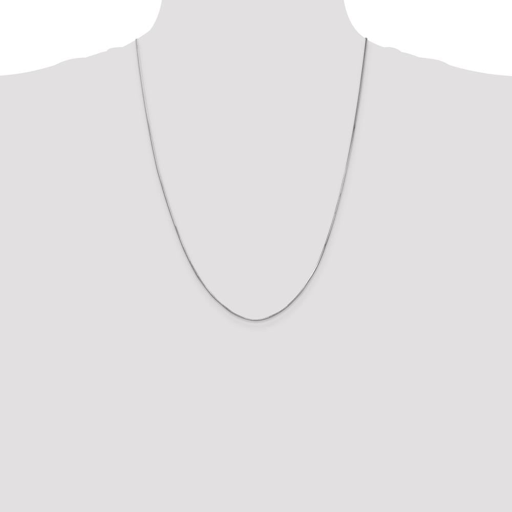 14K White Gold 24" Polished Octagonal Snake Chain with Lobster Clasp by Oro Pregiato