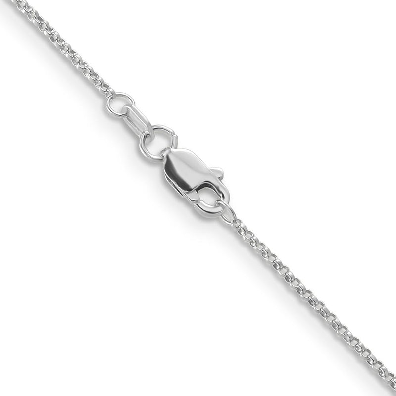 14K White Gold 24" Rolo Chain with Lobster Clasp - Polished Rhodium Finish by Oro Pregiato