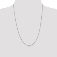 14K White Gold 24" Rolo Pendant Chain with Lobster Clasp - Polished Rhodium Finish by Oro Pregiato