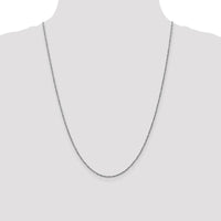 14K White Gold 24" Ropa Chain Necklace with Polished Finish and Lobster Clasp by Oro Pregiato