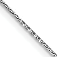 14K White Gold 24" Round Parisian Wheat Chain Necklace with Lobster Clasp - Rhodium Plated Finish by Oro Pregiato