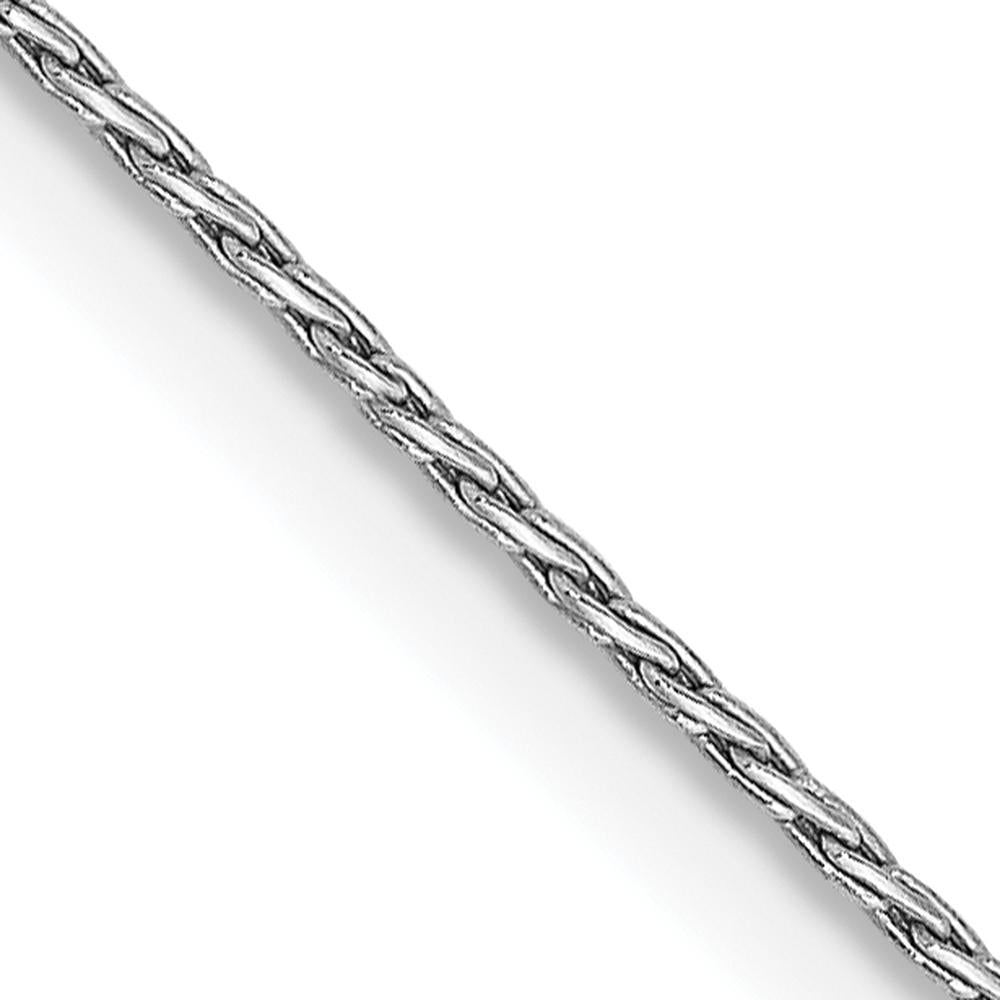 14K White Gold 24" Round Parisian Wheat Chain Necklace with Lobster Clasp - Rhodium Plated Finish by Oro Pregiato