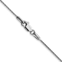14K White Gold 24" Round Parisian Wheat Chain Necklace with Lobster Clasp - Rhodium Plated Finish by Oro Pregiato