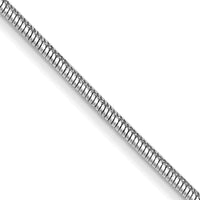 14K White Gold 24" Round Snake Chain with Lobster Clasp - Polished Finish by Oro Pregiato