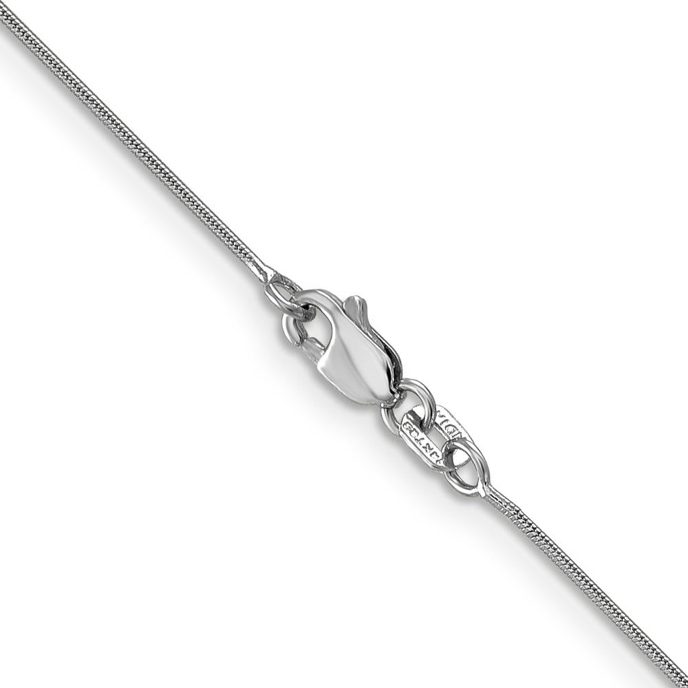 14K White Gold 24" Round Snake Chain with Lobster Clasp - Polished Finish by Oro Pregiato