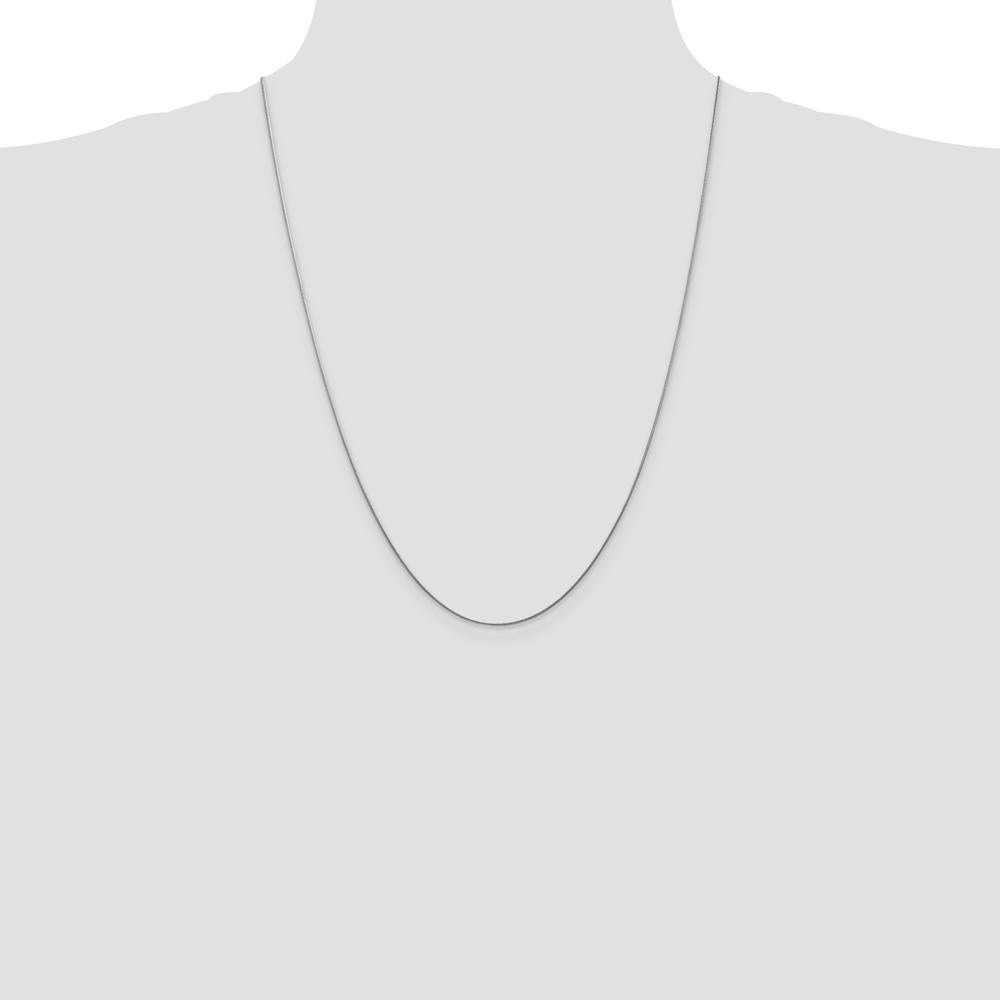 14K White Gold 24" Round Snake Chain with Lobster Clasp - Polished Finish by Oro Pregiato