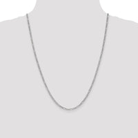 14K White Gold 24" Semi-Solid Figaro Chain with Polished Finish - 2.5mm Width by Oro Pregiato