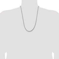 14K White Gold 24" Semi-Solid Round Box Chain Necklace - 3.6mm Width by IBGoodman