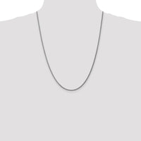 14K White Gold 24" Spiga Chain with Spring Ring Clasp - 1.05mm Width by Oro Pregiato