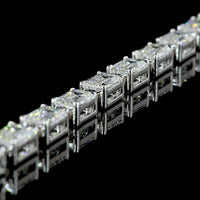 14K White Gold 25.03 Carat Lab Diamond Lariat Necklace with Emerald Cut E-F VS Stones - 54 Total Diamonds - Covaloro Fine Jewelry