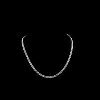 14K White Gold 25.17 Carat Tennis Necklace with Prong Set Lab Grown Round Brilliant Diamonds (E-F VS2) - Covaloro Fine Jewelry