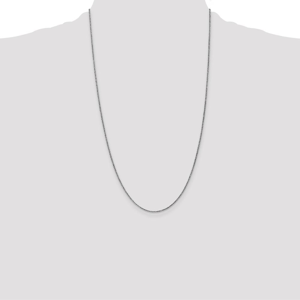 14K White Gold 26" 1.25mm Diamond-Cut Spiga Chain with Lobster Clasp by Oro Pregiato