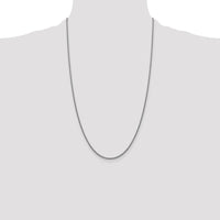 14K White Gold 26" 1.5mm Semi-Solid Round Box Chain with Lobster Clasp by Oro Pregiato