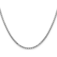 14K White Gold 26" 2.45mm Semi-Solid Round Box Chain with Lobster Clasp by IBGoodman