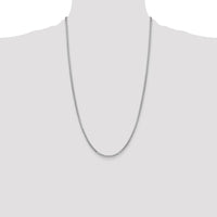 14K White Gold 26" 2.45mm Semi-Solid Round Box Chain with Lobster Clasp by IBGoodman