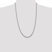 14K White Gold 26" 2.9mm Flat Beveled Curb Chain with Lobster Clasp by 0