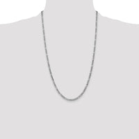 14K White Gold 26" 3.5mm Semi-Solid Figaro Chain with Lobster Clasp by IBGoodman
