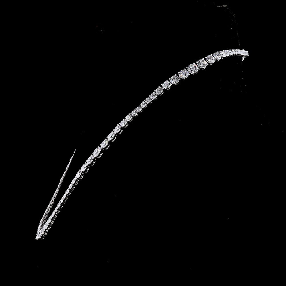 14K White Gold 26.35 Carat Graduated Riviera Necklace with 99 Prong-Set Round Lab Diamonds - E-F Color VS1 Clarity - Covaloro Fine Jewelry