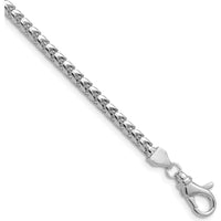 14K White Gold 26" 3mm Franco Chain with Fancy Lobster Clasp by Oro Pregiato