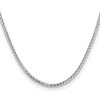 14K White Gold 26" 3mm Franco Chain with Fancy Lobster Clasp by Oro Pregiato