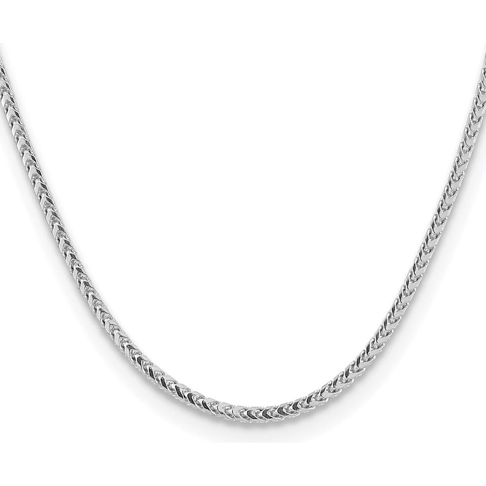 14K White Gold 26" 3mm Franco Chain with Fancy Lobster Clasp by Oro Pregiato