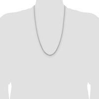 14K White Gold 26" 3mm Franco Chain with Fancy Lobster Clasp by Oro Pregiato