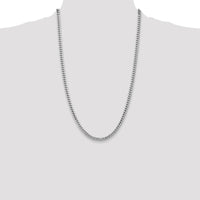 14K White Gold 26" 4.3mm Solid Miami Cuban Link Chain with Lobster Clasp by Oro Pregiato