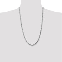 14K White Gold 26" 4mm Figaro Chain Necklace with Lobster Clasp by 0