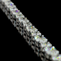 14K White Gold 26.67 Carat Tennis Necklace with Alternating Marquise and Round Lab-Grown Diamonds - E-F VS Clarity, East-West Set - Covaloro Fine Jewelry