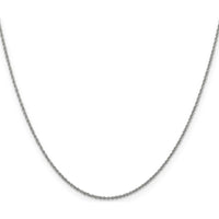 14K White Gold 26" Baby Rope Chain with Spring Ring Clasp - Polished Rhodium Finish by Oro Pregiato