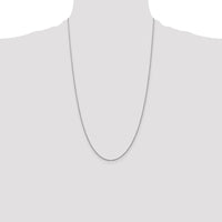 14K White Gold 26" Baby Rope Chain with Spring Ring Clasp - Polished Rhodium Finish by Oro Pregiato