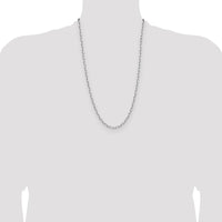 14K White Gold 26" Beveled Paperclip Chain Necklace by Oro Pregiato