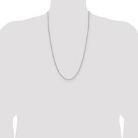 14K White Gold 26" Beveled Paperclip Chain Necklace - Polished Finish by Oro Pregiato