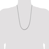 14K White Gold 26" Box Chain Necklace - Polished, Rhodium Plated, 3.6mm Width by IBGoodman