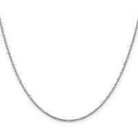 14K White Gold 26" Box Chain Necklace with Lobster Clasp - Rhodium Plated Finish by Oro Pregiato