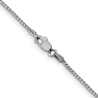 14K White Gold 26" Box Chain Necklace with Lobster Clasp - Rhodium Plated Finish by Oro Pregiato