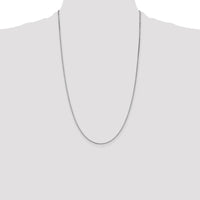 14K White Gold 26" Box Chain Necklace with Lobster Clasp - Rhodium Plated Finish by Oro Pregiato