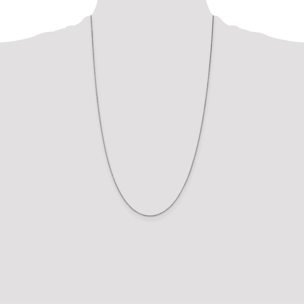 14K White Gold 26" Box Chain Necklace with Lobster Clasp by Oro Pregiato