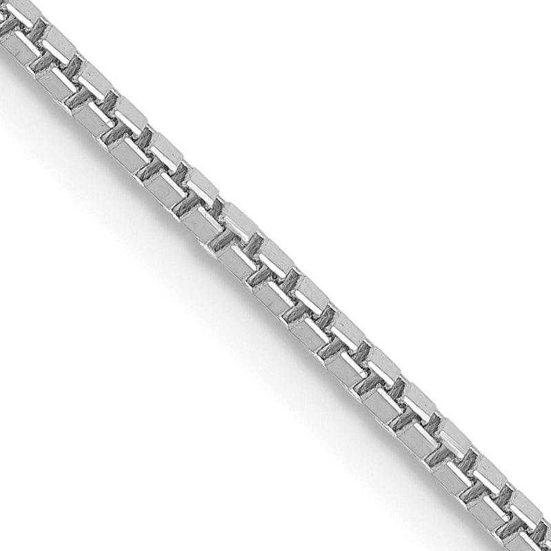 14K White Gold 26" Box Chain Necklace with Lobster Clasp by Oro Pregiato