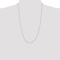 14K White Gold 26" Box Chain Necklace with Spring Ring Clasp - Polished Finish by Oro Pregiato