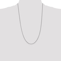 14K White Gold 26" Box Chain with Lobster Clasp - Polished Rhodium Finish by Oro Pregiato
