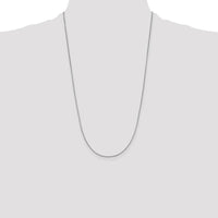 14K White Gold 26" Box Chain with Lobster Clasp - Rhodium Plated by Oro Pregiato