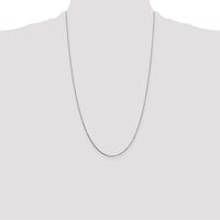 14K White Gold 26" Box Chain with Spring Ring Clasp - Polished Finish by Oro Pregiato