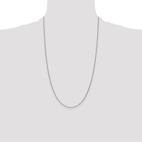 14K White Gold 26" Cable Link Chain with Lobster Clasp - 1mm Width by Oro Pregiato