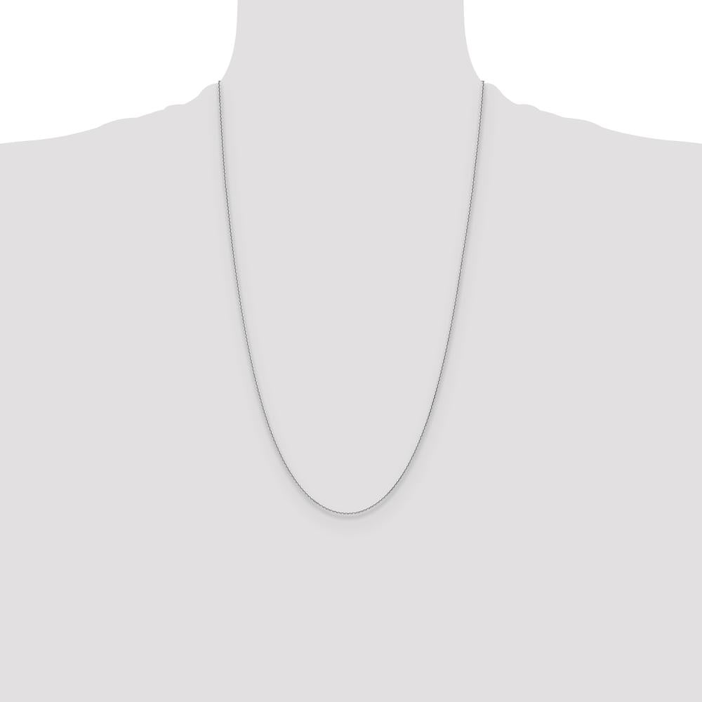 14K White Gold 26" Diamond-Cut Cable Chain - 1.2mm Width by Oro Pregiato