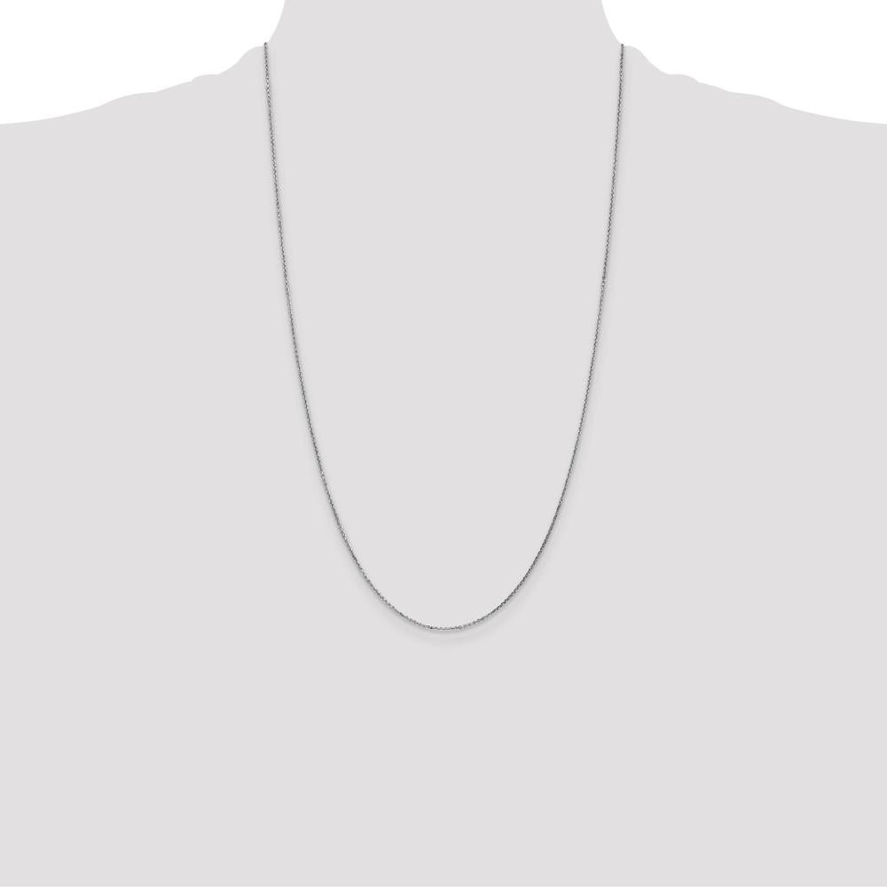 14K White Gold 26" Diamond-Cut Cable Chain Necklace with Lobster Clasp by Oro Pregiato