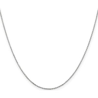 14K White Gold 26" Diamond-Cut Cable Chain with Lobster Clasp - 0.8mm Width by Oro Pregiato