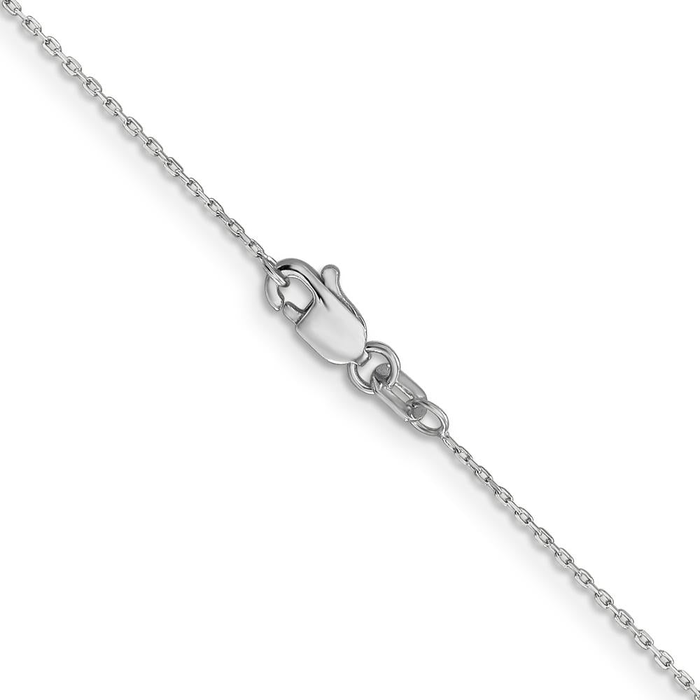 14K White Gold 26" Diamond-Cut Cable Chain with Lobster Clasp - 0.8mm Width by Oro Pregiato