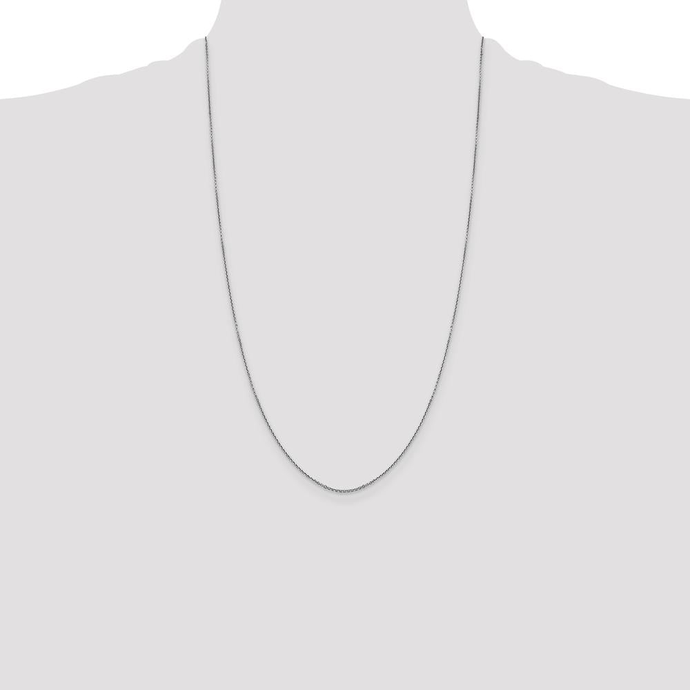 14K White Gold 26" Diamond-Cut Cable Link Chain with Lobster Clasp by Monteluci Fine Jewelry