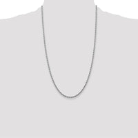 14K White Gold 26" Diamond-Cut Rope Chain Necklace with Lobster Clasp - 2.75mm Solid Handcrafted Design